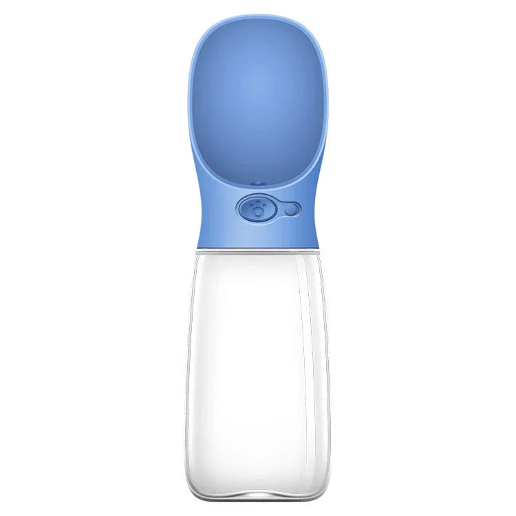 Durable and portable pet water bottle with one-touch button, suitable for outdoor activities with your furry friend
