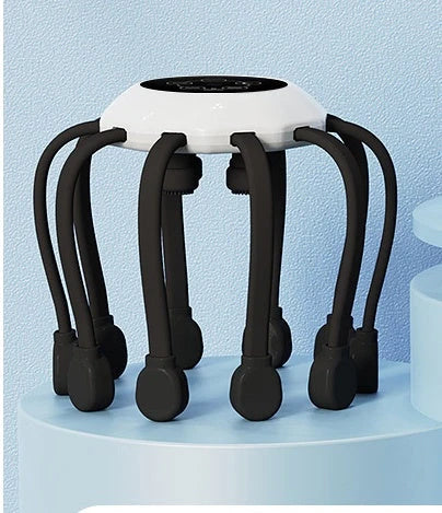 Relaxing octopus-shaped head massager with 14 independent massage heads and five customizable massage modes