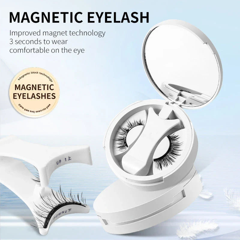 Magnetic false eyelashes with storage box, glue-free and natural-looking lash enhancement