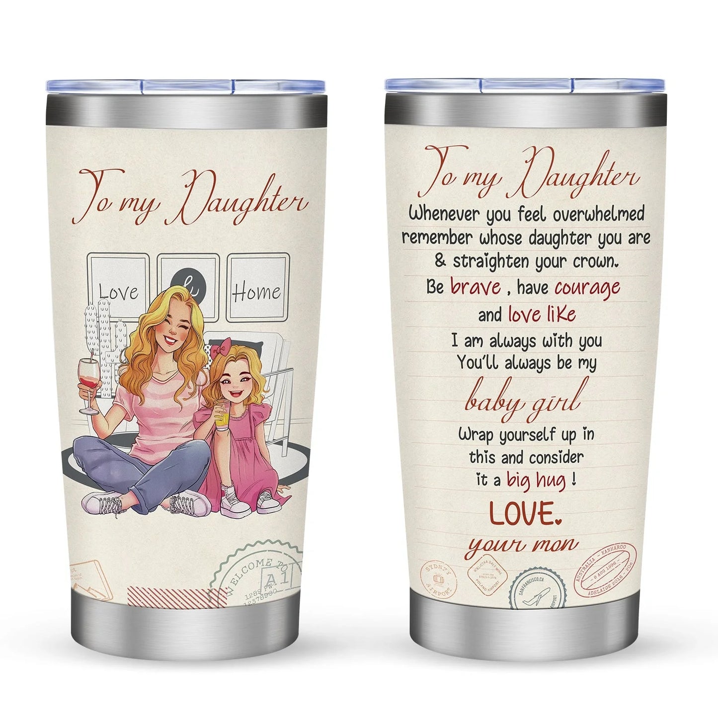 20oz Car Cup with secure lid, perfect for preventing spills during commutes