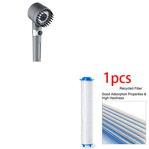 Premium 3-mode high-pressure shower head with detachable filter, made of durable ABS material for a relaxing and refreshing shower experience.