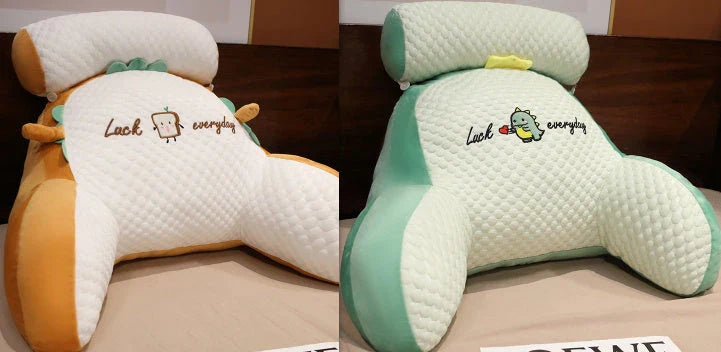 Plush lumbar cushion with ergonomic design for comfortable back and neck support on sofa, chair, and bed