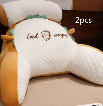 Plush lumbar cushion with ergonomic design for comfortable back and neck support on sofa, chair, and bed