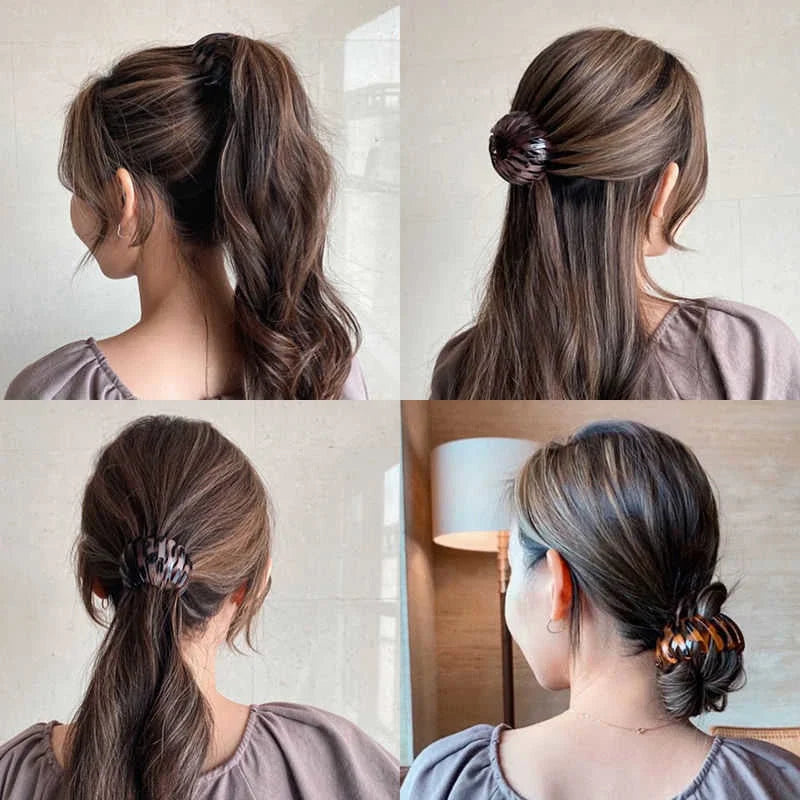 Elegant hair circle accessory with flexible design and teeth for creating stylish ponytails