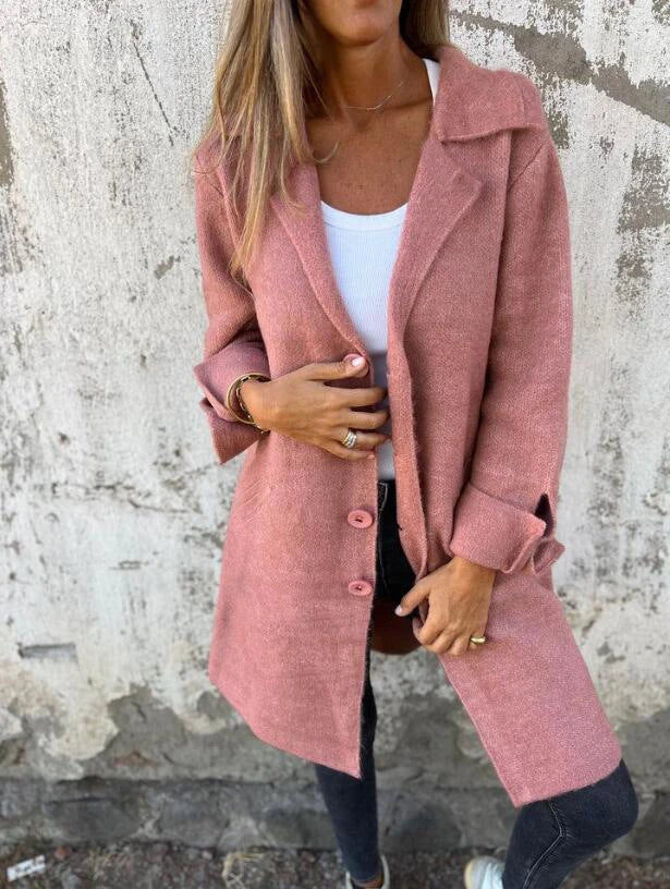 Stylish single-breasted cardigan with pockets in various colors and sizes