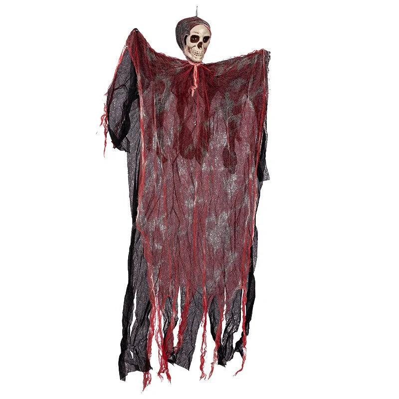 Halloween hanging ghost pendant with dyed blood effect for spooky decorations