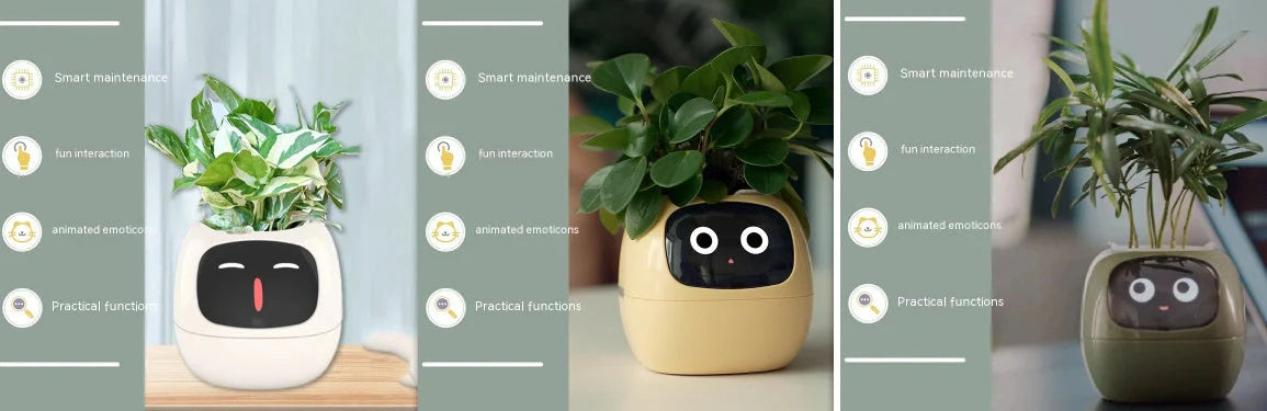 Smart Planter with AI and 7 sensors for easy plant care in various colours