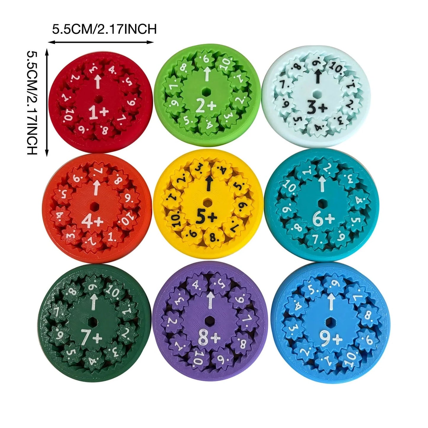 Colorful Math Fidget Spinners set for interactive maths learning