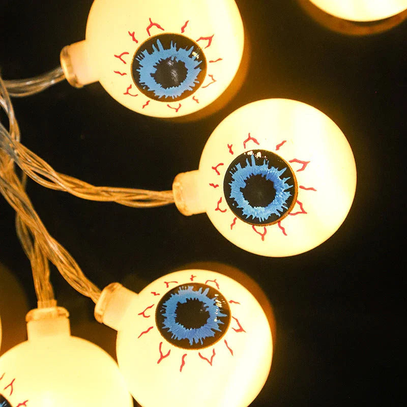 Spooktacular Halloween Eyeball String Lights with Customisable Lighting Modes and Versatile Placement Options