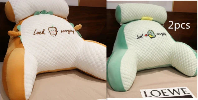 Plush lumbar cushion with ergonomic design for comfortable back and neck support on sofa, chair, and bed