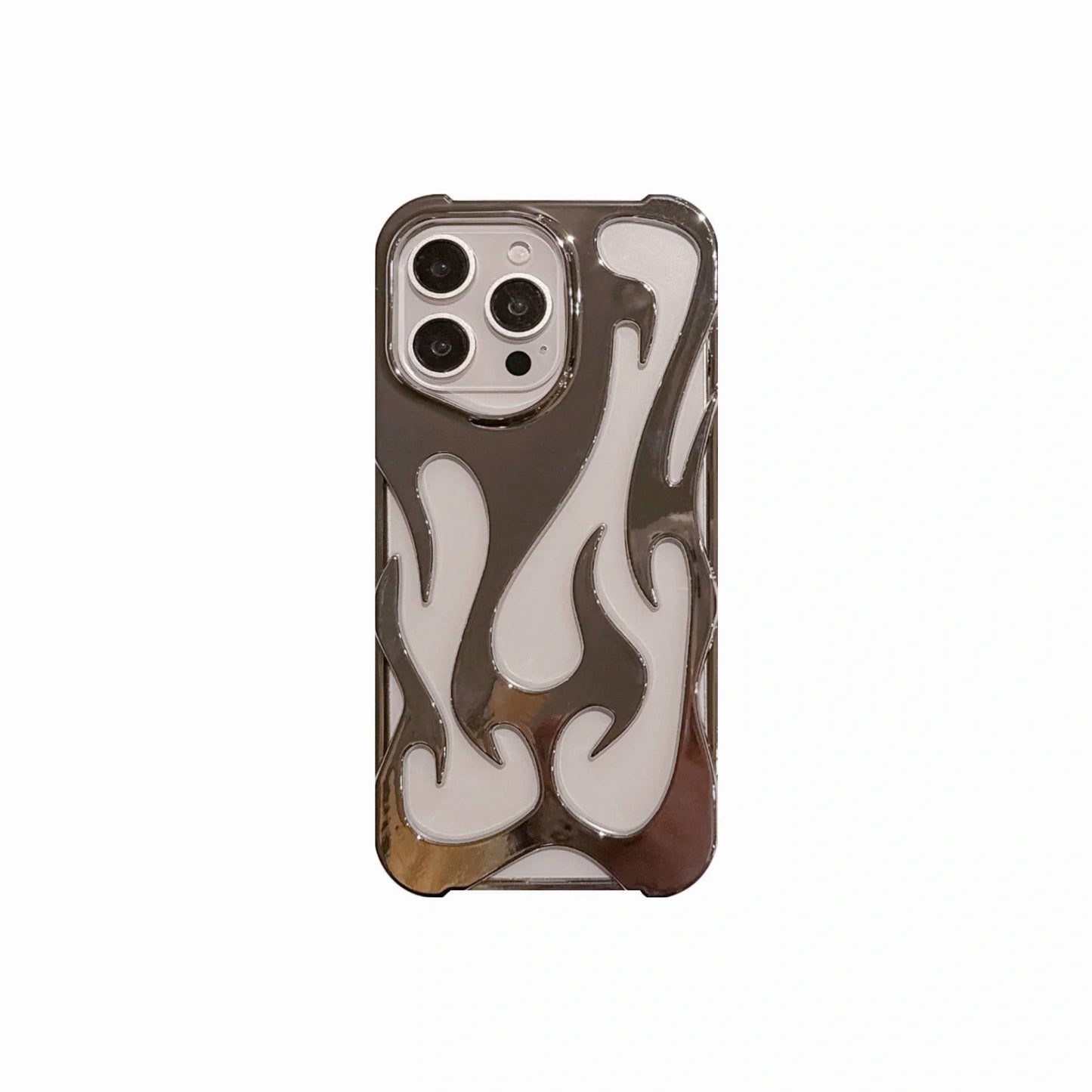 Premium electroplated iPhone case with hollow flame pattern for heat dissipation