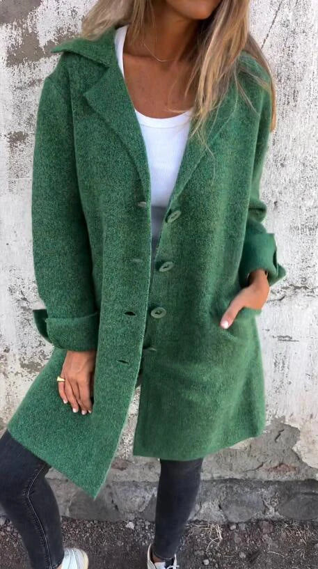 Stylish single-breasted cardigan with pockets in various colors and sizes