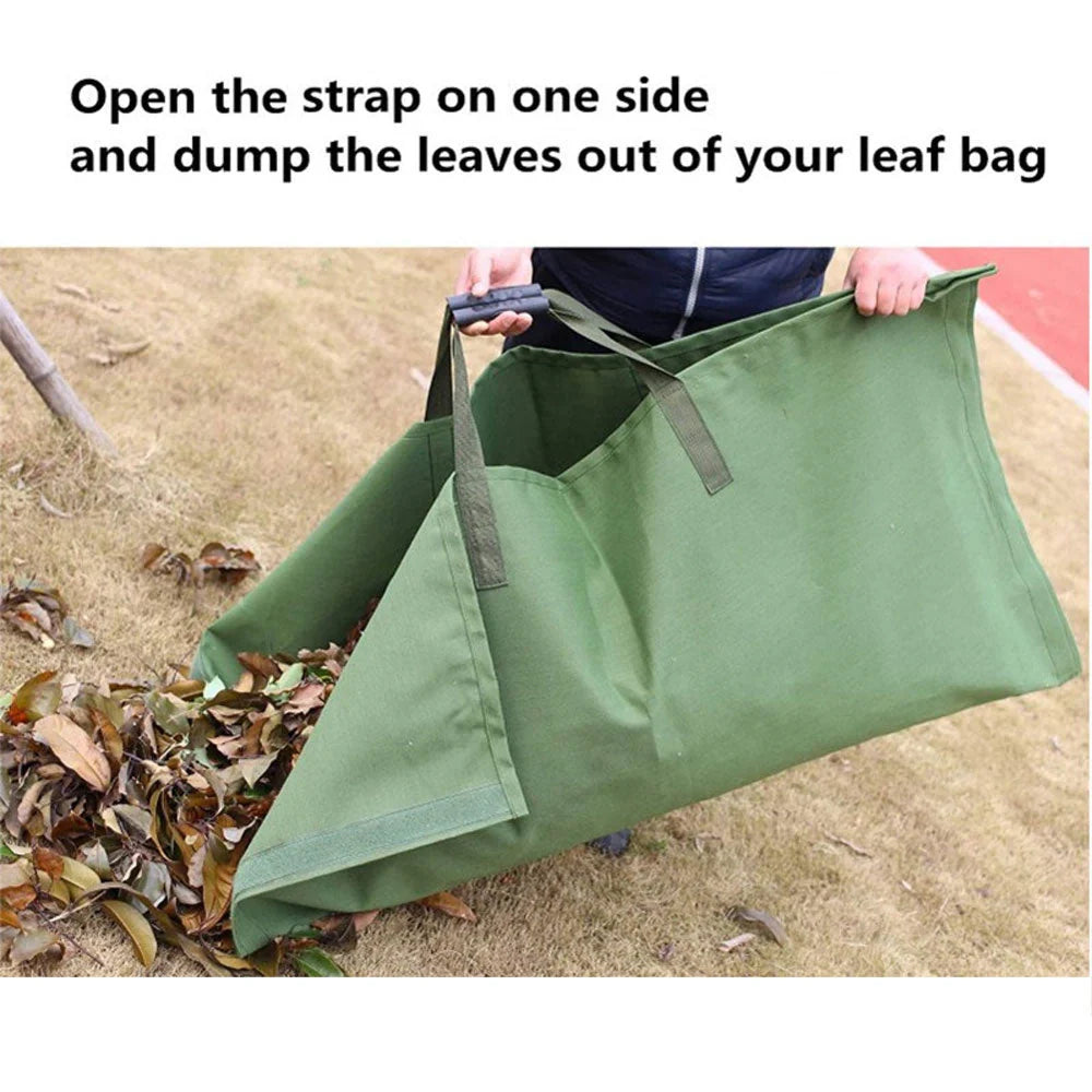 Heavy-duty recyclable garden waste tarpaulin bag in green, grey, or black