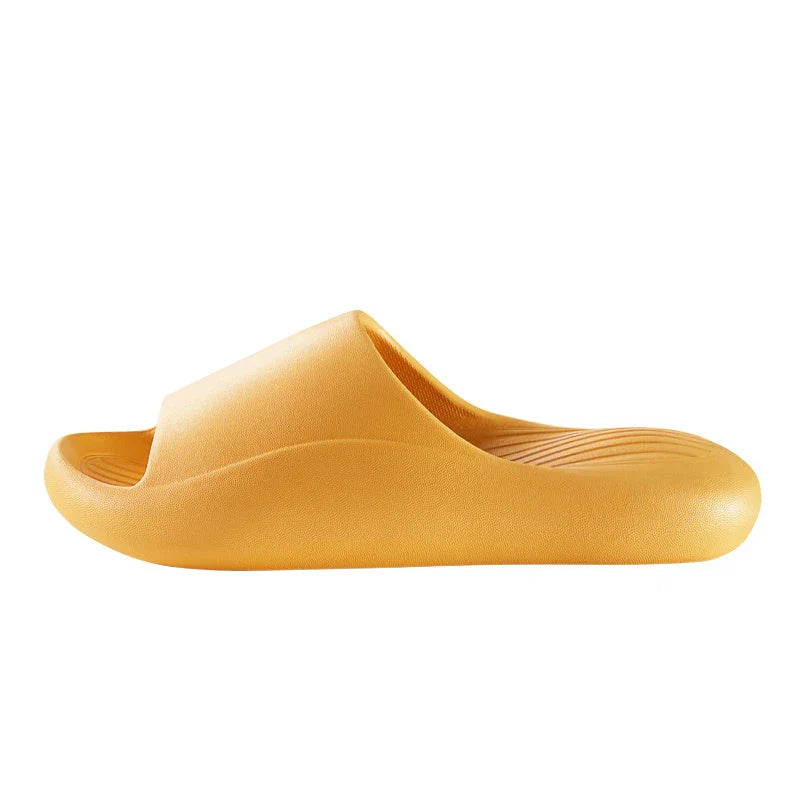 Comfortable slip-on slippers with anti-skid soles in a variety of vibrant colors