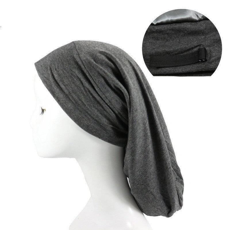Women's adjustable satin nightcap in various colours with cotton lining