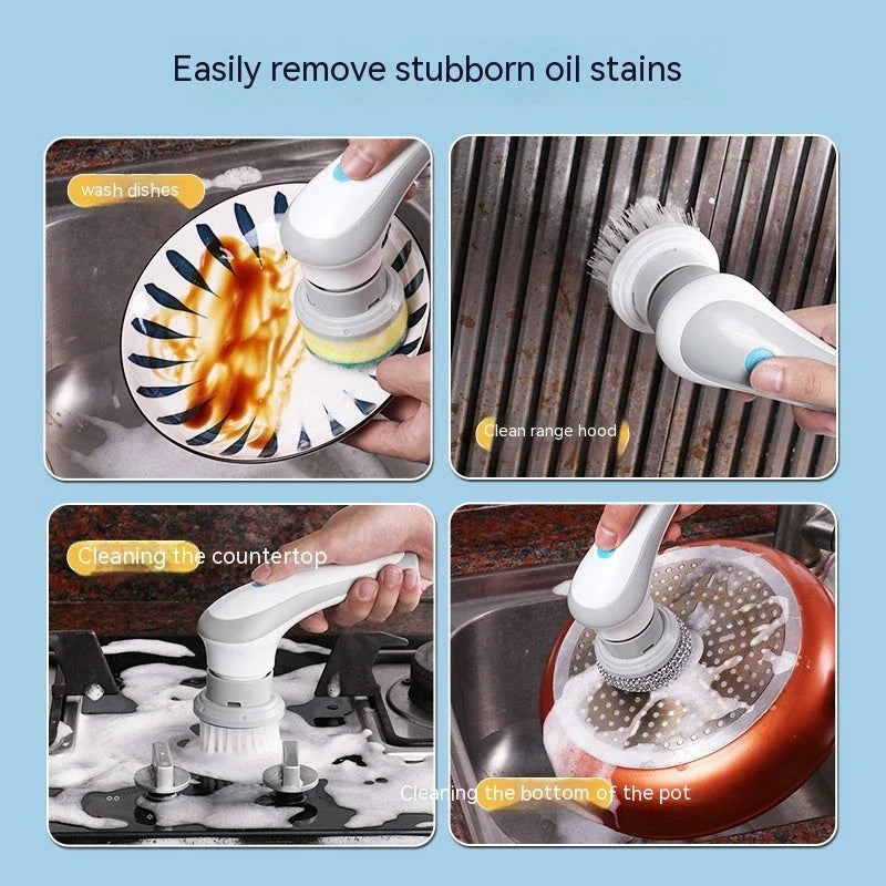 Cordless Electric Cleaning Scrubber Brush with 4 Interchangeable Brush Heads for Powerful, Versatile Cleaning on All Surfaces