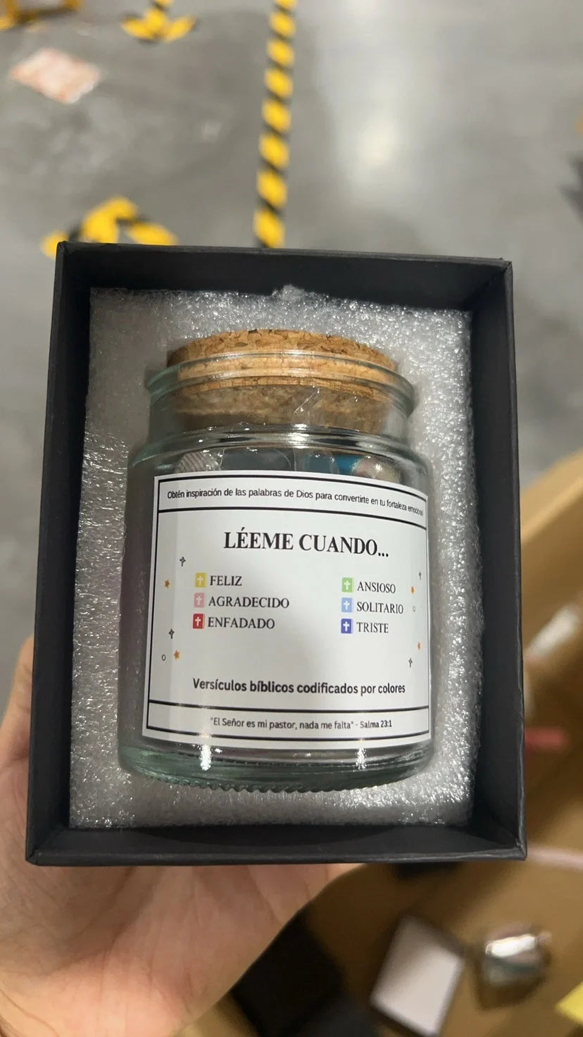 Bible Verses In A Jar with cartoon design, containing 90 verses for daily inspiration