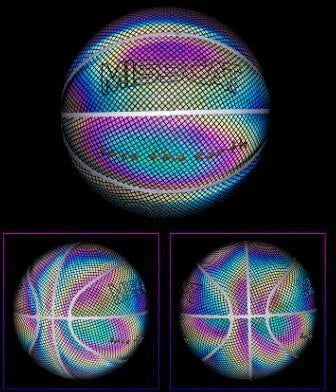 Luminous glow-in-the-dark basketball with reflective design for night games and outdoor activities