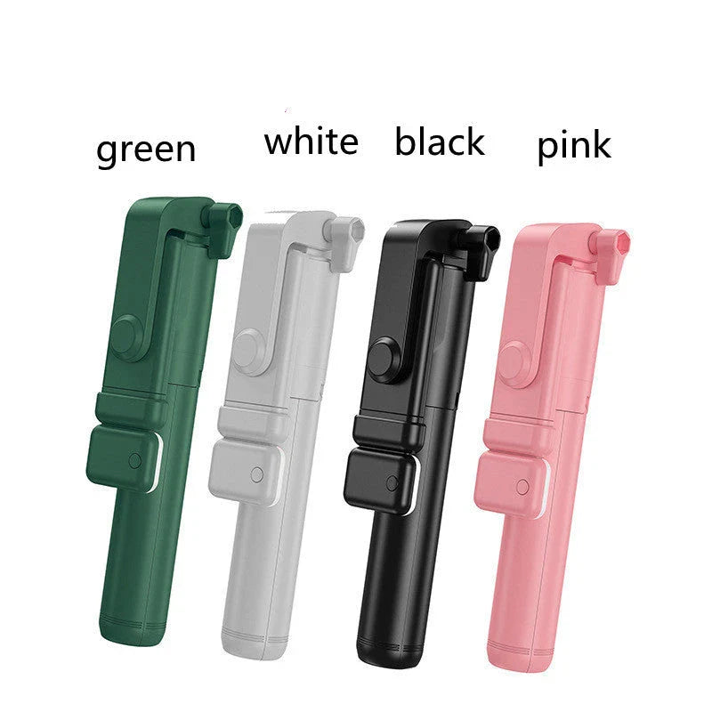 Premium Bluetooth Selfie Stick with 360-degree Rotation, Integrated Tripod, and Fill Light for iOS Devices