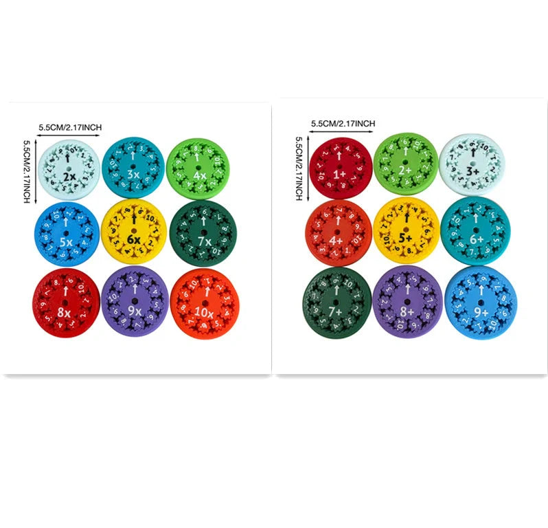 Colorful Math Fidget Spinners set for interactive maths learning