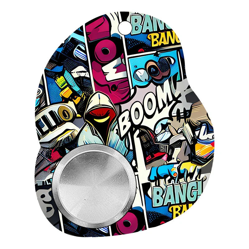 Customizable fidget spinner keychain in various vibrant designs to relieve stress, improve focus, and reduce anxiety