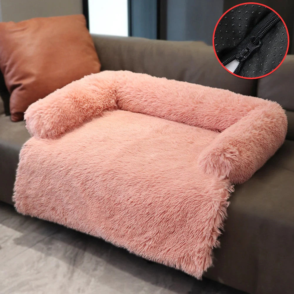 Removable pet dog mat with soft velvet fabric and self-warming polyester inner layer