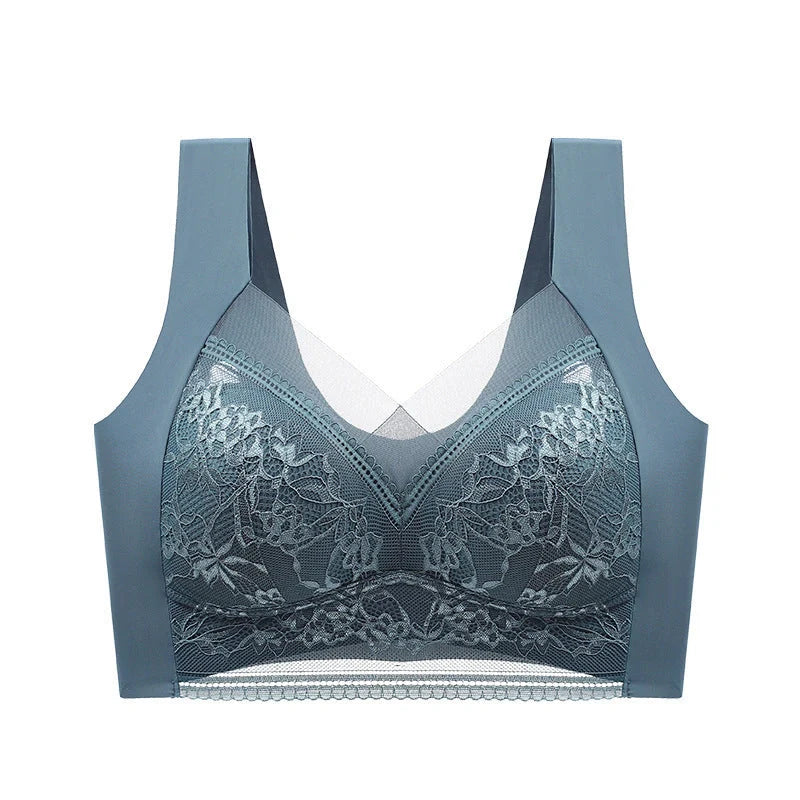 Summer Ice Silk Seamless Bras in nylon lace fabric with beauty back design