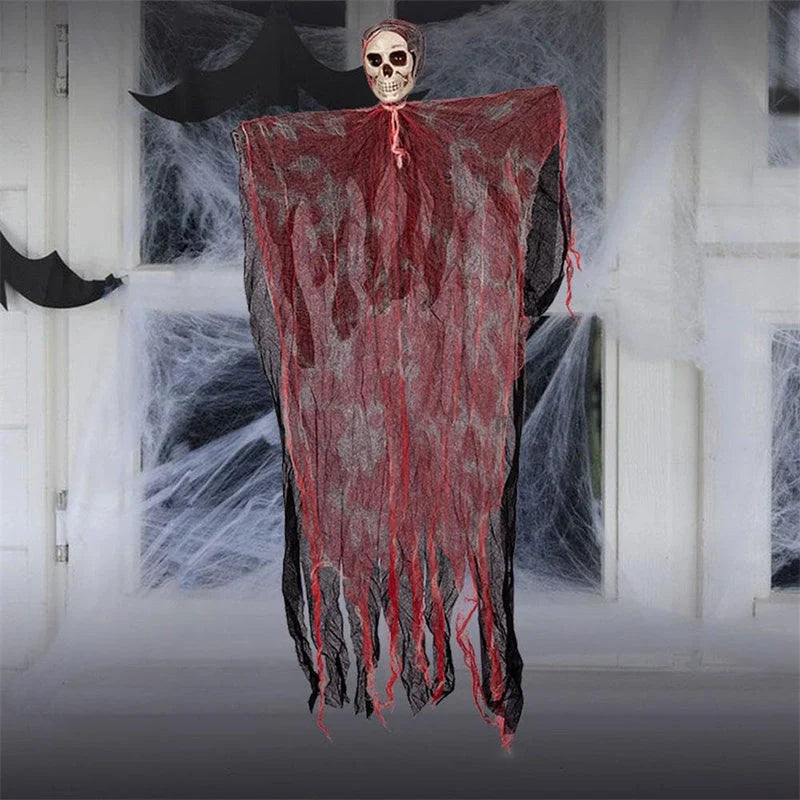 Halloween hanging ghost pendant with dyed blood effect for spooky decorations
