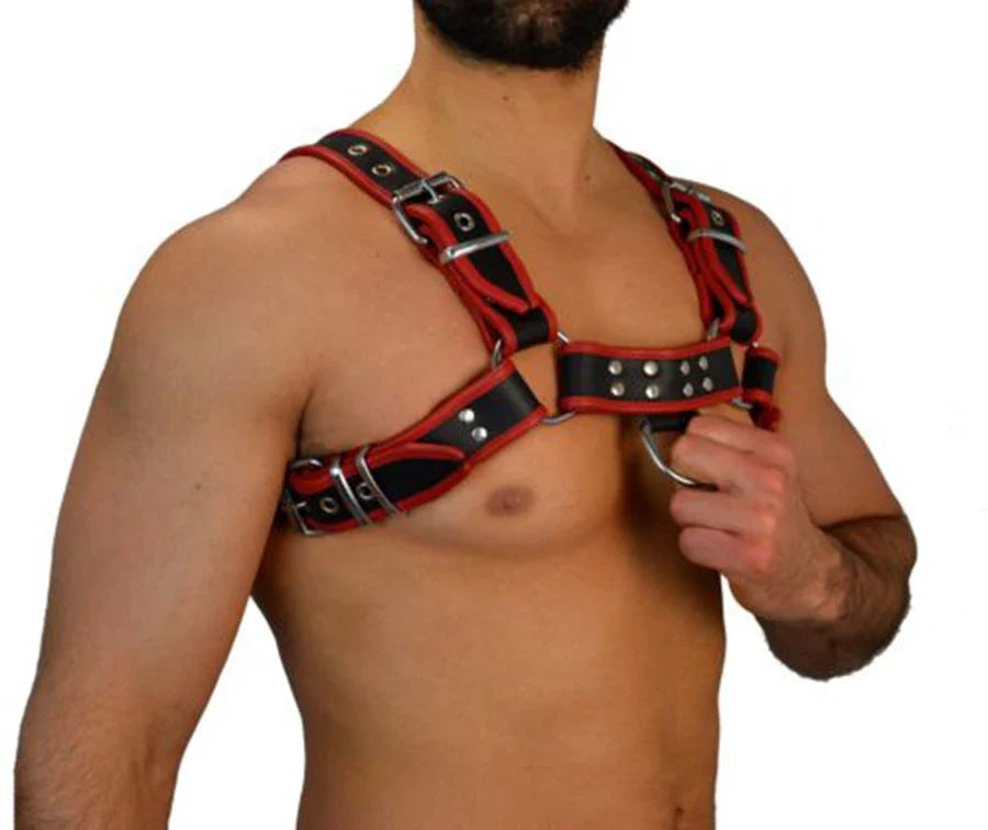 Premium full-grain leather shoulder strap with air ventilation holes for enhanced breathability and comfort