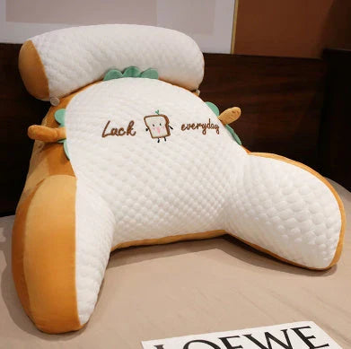 Plush lumbar cushion with ergonomic design for comfortable back and neck support on sofa, chair, and bed