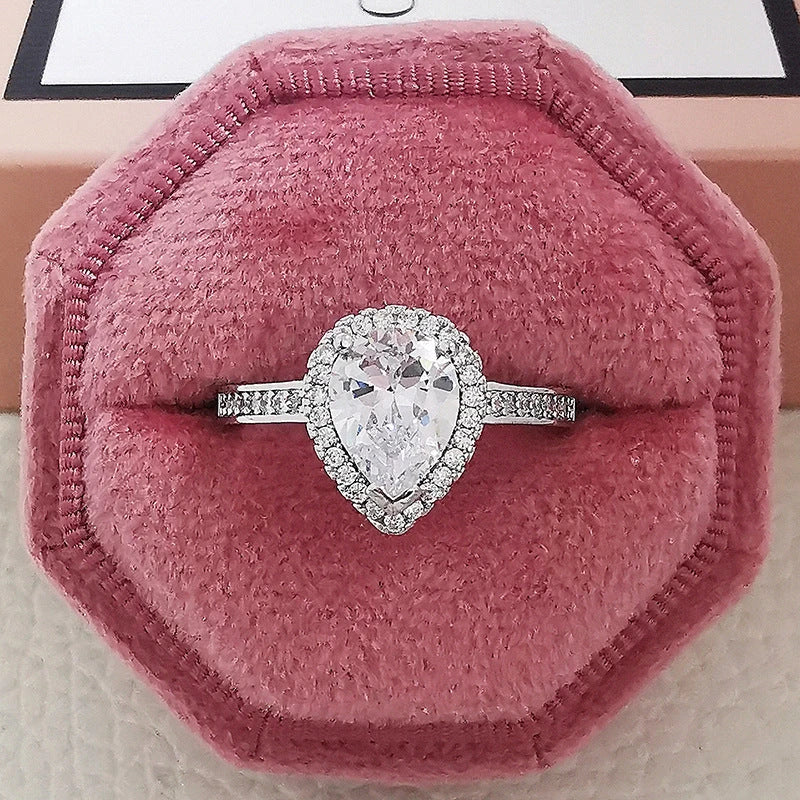 Dazzling multicolor cubic zirconia rings with a sleek geometric design and premium copper construction