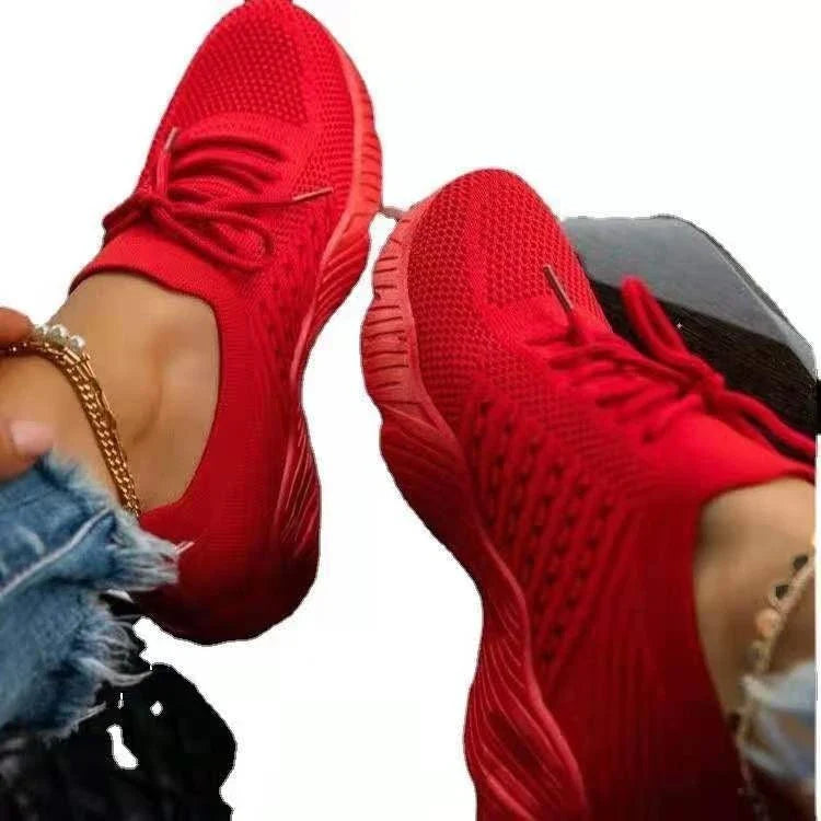 Women's Knit Sneakers in various colors, featuring a lightweight, breathable design and cushioned soles for all-day comfort.
