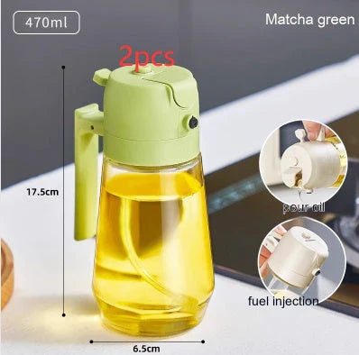 Versatile 470mL Olive Oil Sprayer with Dual Functionality - Spray or Pour for Cooking, Grilling, and More