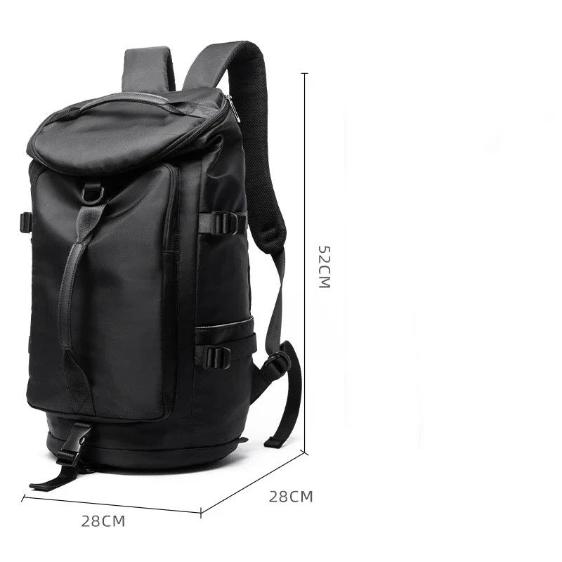 High-capacity travel backpack made from durable Oxford cloth with breathable, wear-resistant design and spacious 36-55 litre capacity