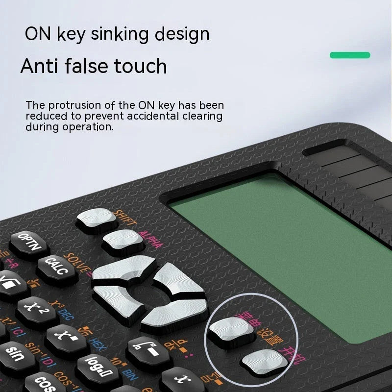 Versatile 2-in-1 scientific calculator and digital notepad with foldable design, LCD display, and intuitive button layout