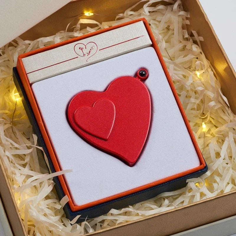 Double heart-shaped windproof metal candle lighter with tungsten wire ignition