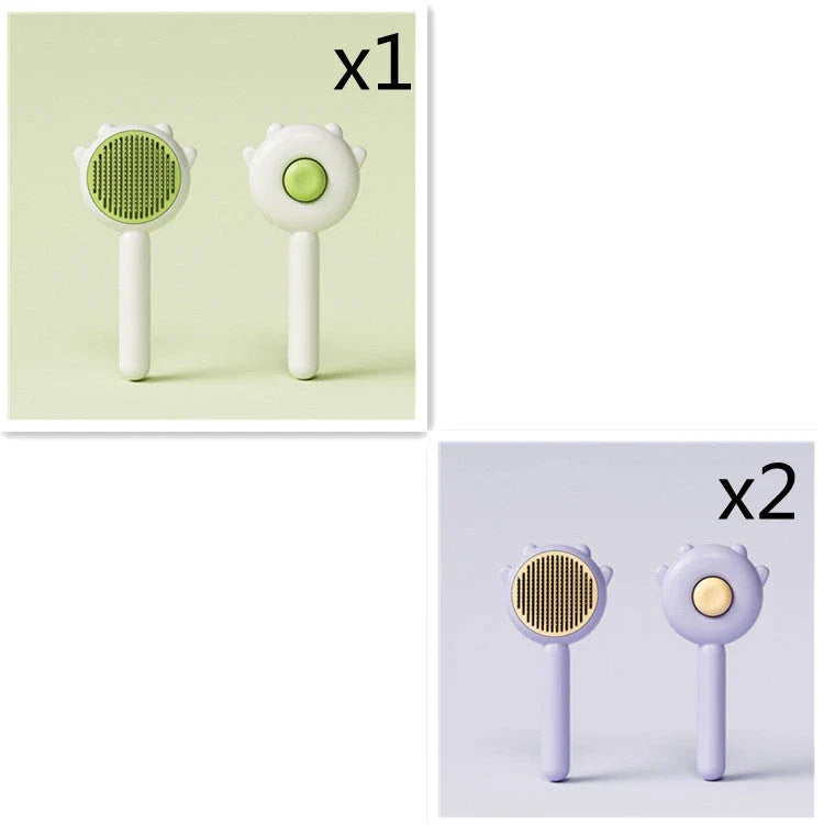Premium pet grooming comb with massage bristles for a healthy, shiny coat