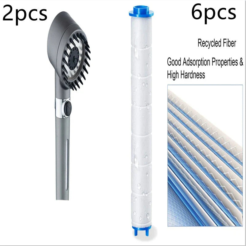 Premium 3-mode high-pressure shower head with detachable filter, made of durable ABS material for a relaxing and refreshing shower experience.