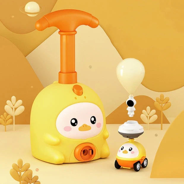 Balloon-powered car toys in various vibrant colours designed to engage children in hands-on STEM learning and independent exploration