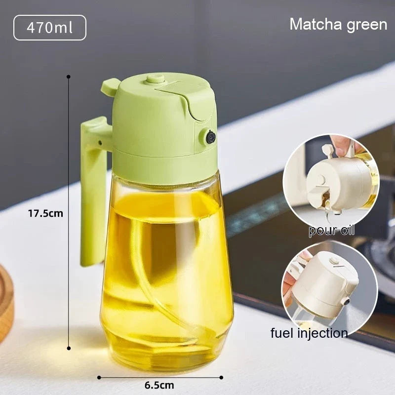 Versatile 470mL Olive Oil Sprayer with Dual Functionality - Spray or Pour for Cooking, Grilling, and More