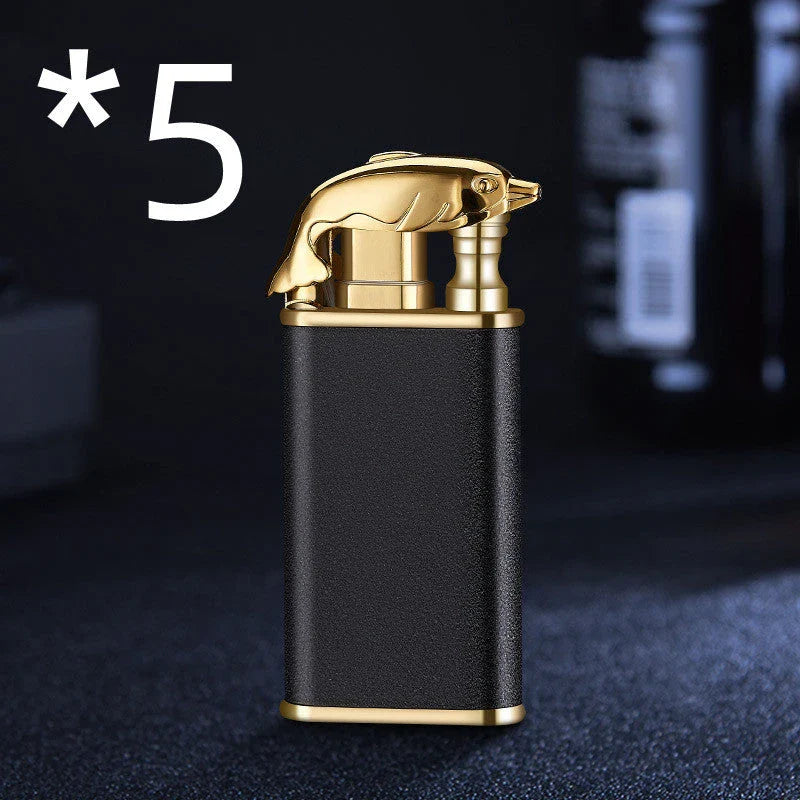 Versatile double flame lighter with a sleek and stylish design, perfect for outdoor adventures, grilling, and cigar lighting.