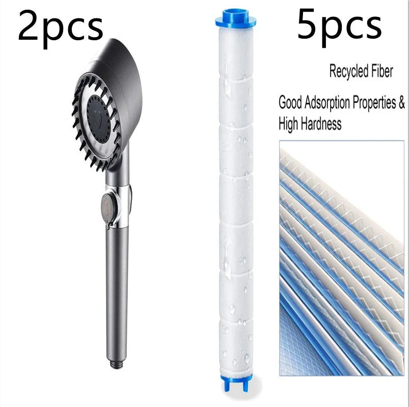 Premium 3-mode high-pressure shower head with detachable filter, made of durable ABS material for a relaxing and refreshing shower experience.