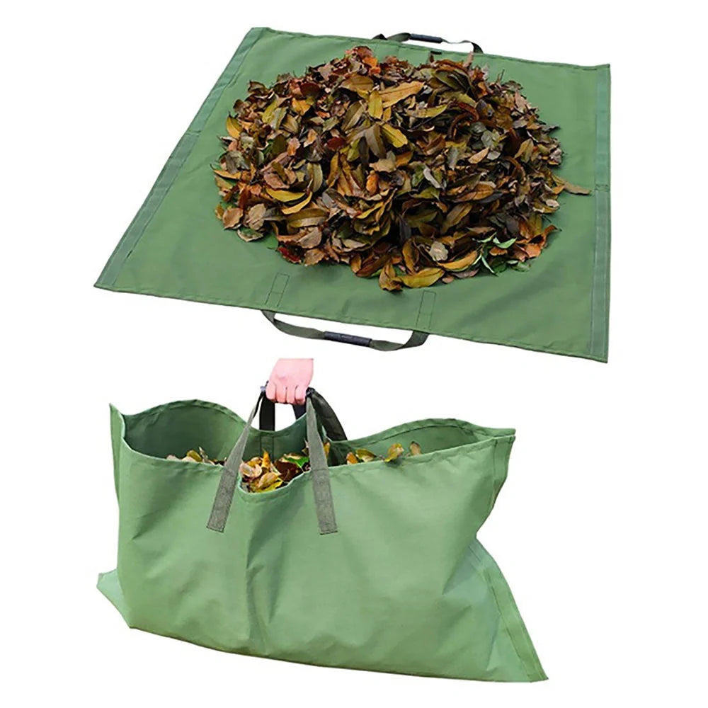 Heavy-duty recyclable garden waste tarpaulin bag in green, grey, or black