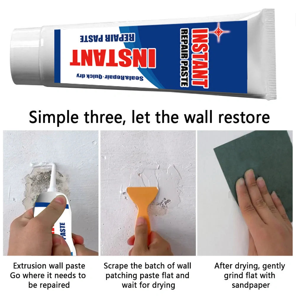 Premium water-based wall repair cream for filling cracks, holes, and peeling paint on interior walls