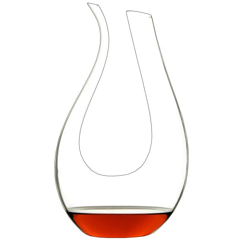 Premium crystal wine decanter with elegant U-shaped design, enhancing the flavor and aroma of your favorite red wines