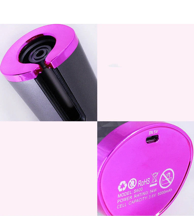 Cordless Automatic Hair Curler with LCD Display for creating salon-quality curls and waves on the go