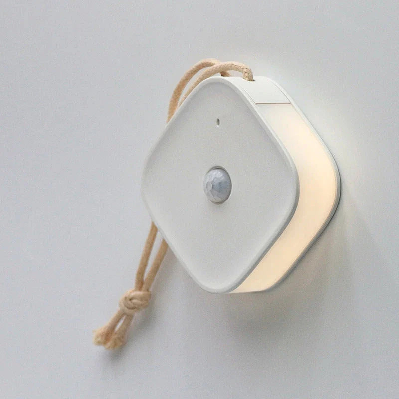 Motion-activated LED wall light with soft, non-dazzling sidelight and large sensing range for hands-free illumination