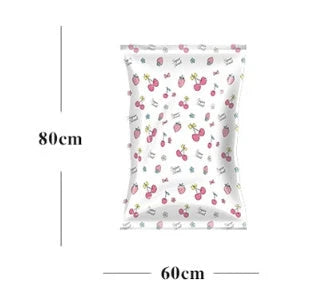 Versatile vacuum compression bags for storing quilts, clothes, and plush toys, reducing volume by up to 80% to maximise storage space.