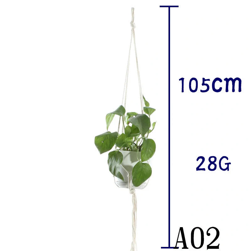 Stylish hanging cotton rope plant holder for indoor and outdoor decoration