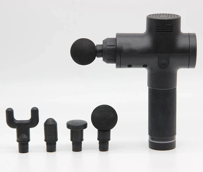 Premium deep tissue massage gun with interchangeable heads and whisper-quiet operation for relaxing muscle therapy